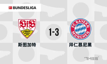 德甲：拜仁客場逆轉(zhuǎn)斯圖加特，領(lǐng)先優(yōu)勢擴(kuò)大至11分