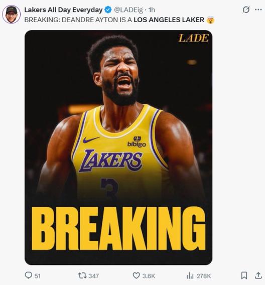 艾頓兩年1660萬合同細節曝光：26年累計賺3365萬，加盟湖人目標明夏沖擊高薪