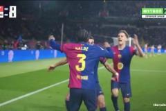 巴薩完美配合破門！德容中路分球巴爾德傳中費蘭搶點破門！