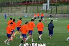 泰山隊主場迎戰深圳，29名隊員現身場地，三名傷員單獨訓練