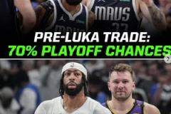 交易東契奇之前，獨行俠進季后賽概率達到70%，今日慘遭淘汰！