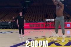 嚴陣以待！詹姆斯提前4小時抵達球館進行熱身