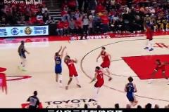 除了他沒有人能進的球！庫里的硬解三分完全是個人能力的體現！