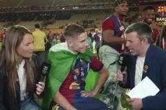 主持：讓我們盡情慶祝吧！費爾明：不不！我們還要三冠王！