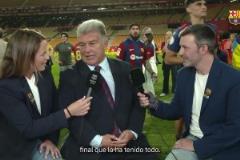 巴薩戰勝皇馬奪冠！拉波爾塔接受采訪高興壞了！