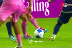 降維打擊！梅西連續變向扣過防守球員，一腳外腳背輸送