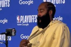 G6僅歇85秒是真累啊！哈登賽后發(fā)布會都困得打哈欠了