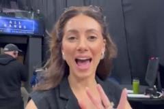 宿命為大家找到了！這就是前兩天采訪哈登的女記者~年級有點偏大