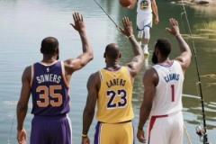 網友AI合成詹登杜釣魚圖：湖干船翻日落西山 還好庫里沒晚安