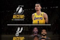 簡直白日做夢！美媒：湖人可用八村+文總+電風扇+克內克特+一首輪，去換文班