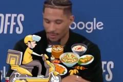 哈特在賽后發布會上直接點起了外賣大頭都無語了