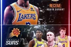 5換1誰賺了？美媒模擬：湖人得KD，送出小里八村彪哥文總克內克特