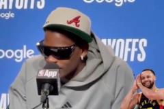 愛德華茲賽后采訪，很遺憾庫里沒法出戰比賽！