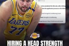 或幫77減重？湖人發(fā)布招聘訓練師 年薪25W美金