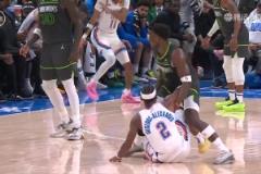 針鋒相對！華子與SGA纏斗被吹犯規，隨后想隔扣宣泄被多特拉下